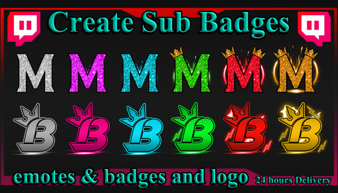 Bestseller - make twitch emotes, twitch badges and twitch sub badges