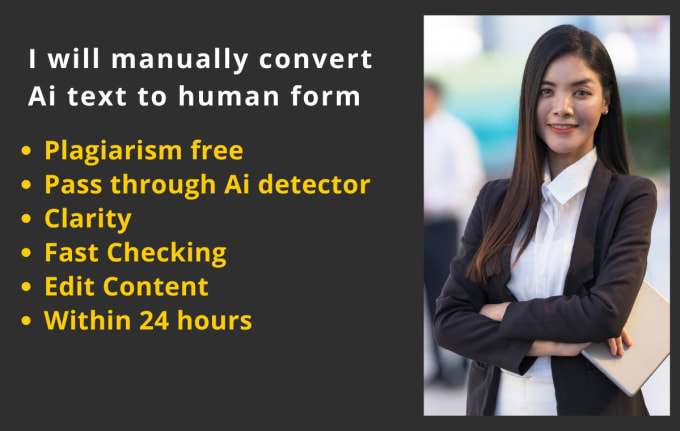 Gig Preview - Edit ai content to human written form in 24 hours