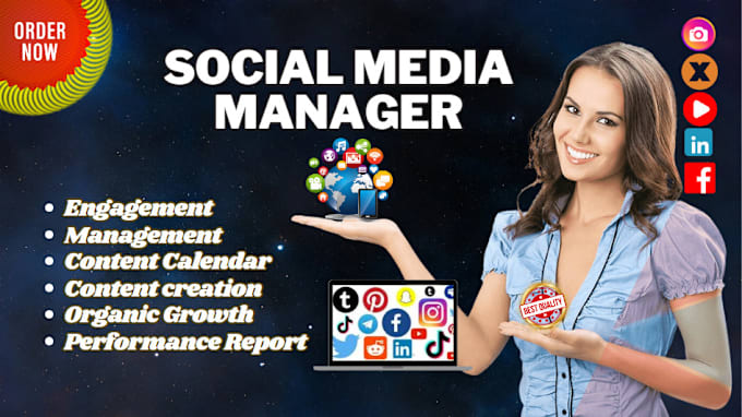 Gig Preview - Be your professional social media manager and editor