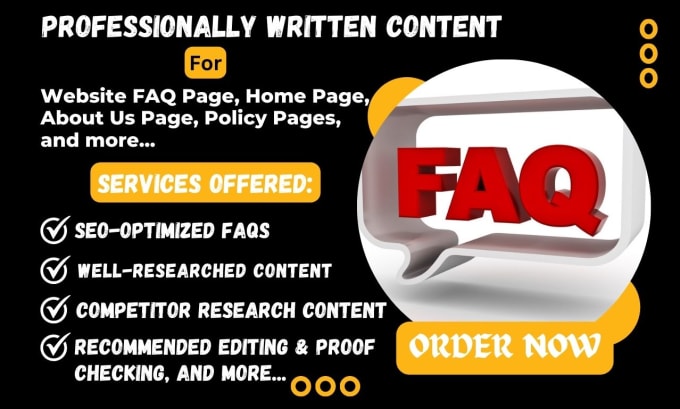 Bestseller - write frequently asked questions, faqs, home page, about us, and policy pages