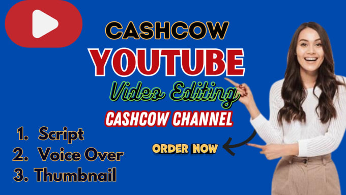 Gig Preview - Edit your youtube video, cash cow videos including voice over