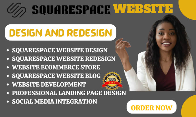 Gig Preview - Design squarespace website design redesign squarespace business development