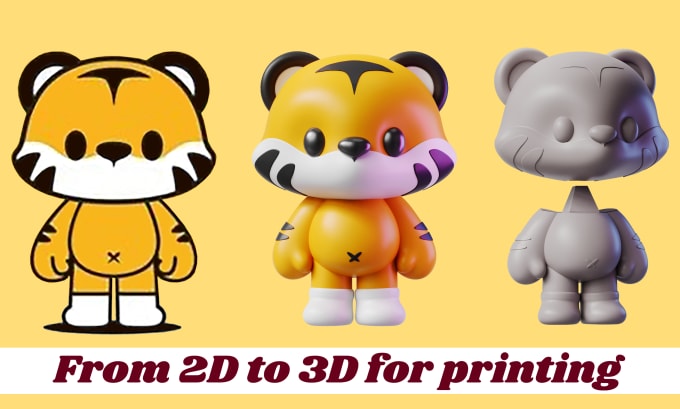 Gig Preview - Model a 3d character for printing from 2d concept or sketch