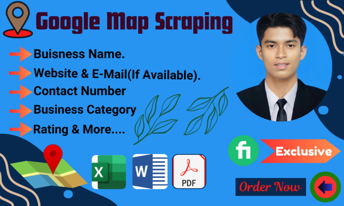 Gig Preview - Scrap google maps data for business leads with verified email