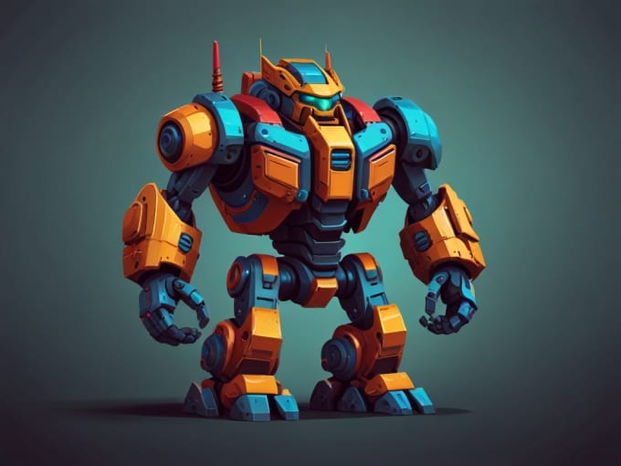 Gig Preview - Create colorful mini robot and mecha art