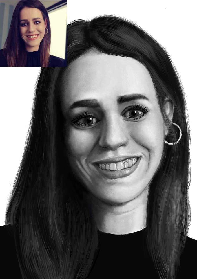 Gig Preview - Draw a charcoal style portrait of your loved one digitally