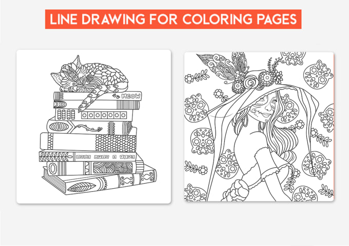 Gig Preview - Design coloring pages, books for kids, adults and line art for coloring games