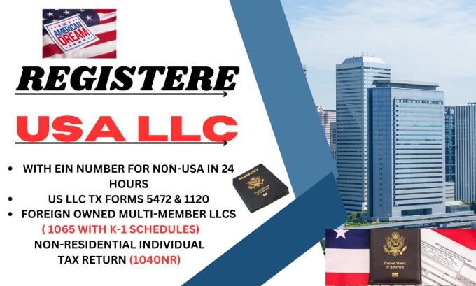 Gig Preview - Do US llc registration and ein for US and non US resident