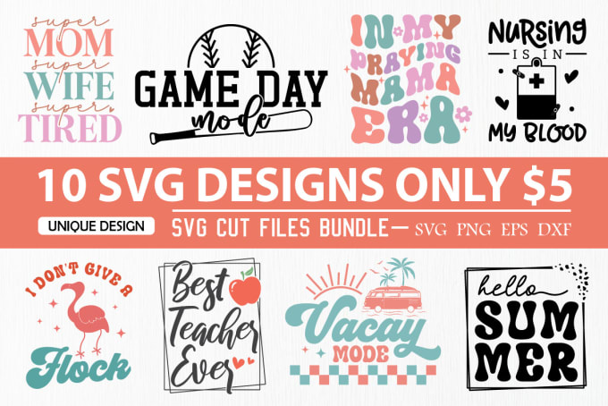 Gig Preview - Do best unique svg cut files design bundle for etsy and others