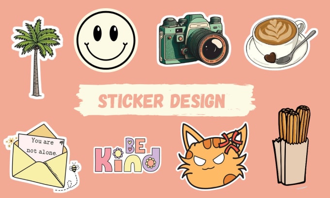 Gig Preview - Create catchy sticker  design  digital stickers for you