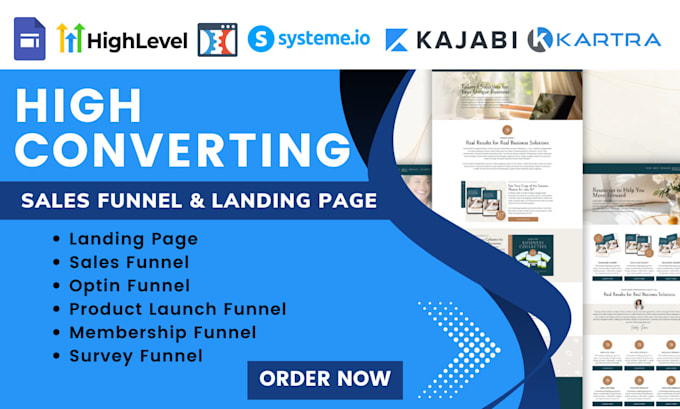 Gig Preview - Build clickfunnels and systeme io sales funnel google sites landing page design