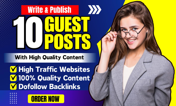 Gig Preview - Do manual guest post with high quality SEO backlink