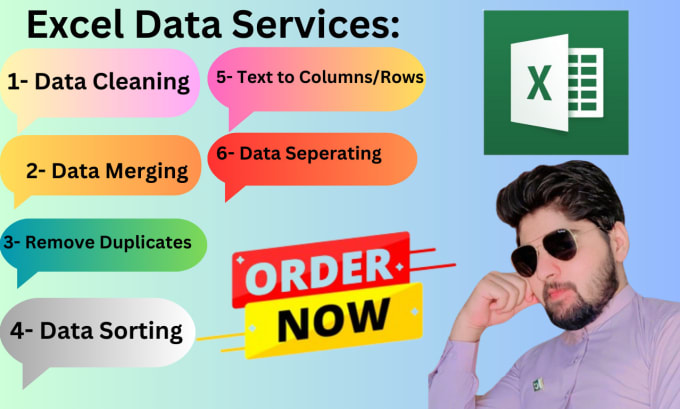 Gig Preview - Do excel data cleaning formatting editing and removing duplicate data