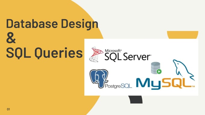 Gig Preview - Do database design, develop, write sql queries for mysql, sql server, postgresql