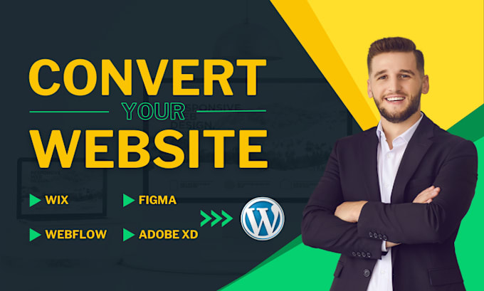 Gig Preview - Convert clone transfer or copy wix, figma and webflow to wordpress website