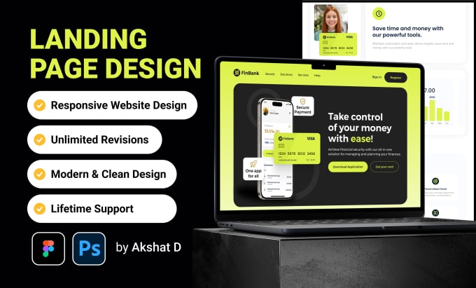 Gig Preview - Design, redesign a responsive website and landing page design with figma, ui ux