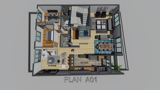 Gig Preview - 2d and 3d architectural plan rendering with animation