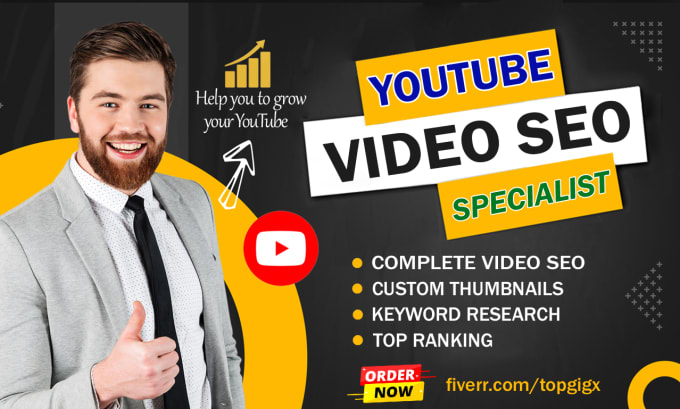 Gig Preview - Be your youtube channel growth manager, optimize and do video SEO for top rank