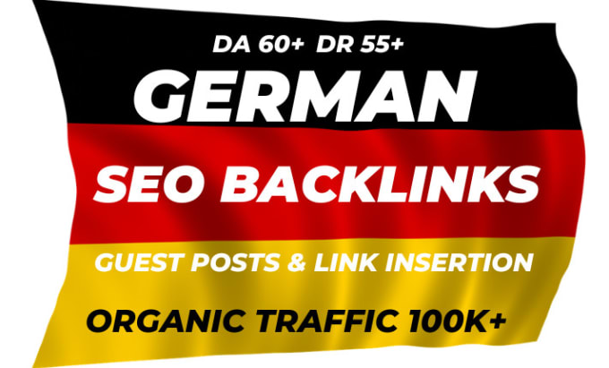 Gig Preview - German SEO backlinks and german guest post on high quality german sites