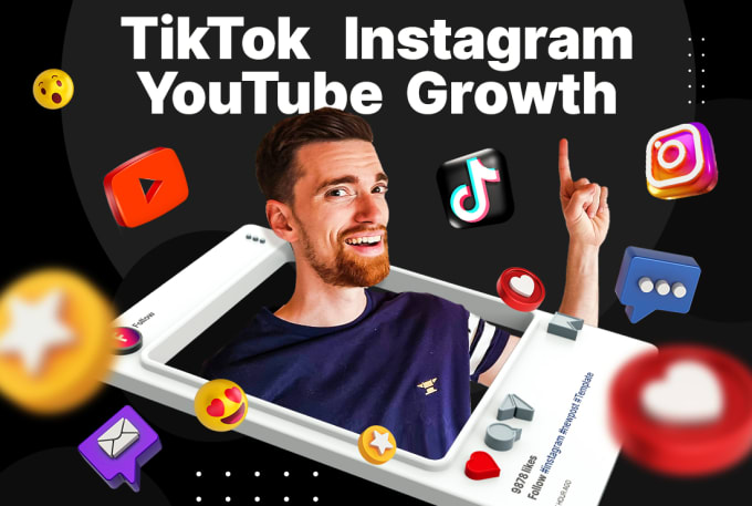 Gig Preview - Grow your tiktok instagram youtube account with growth ads