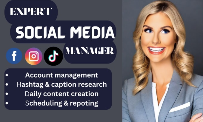 Gig Preview - Be your social media marketing manager and content creator