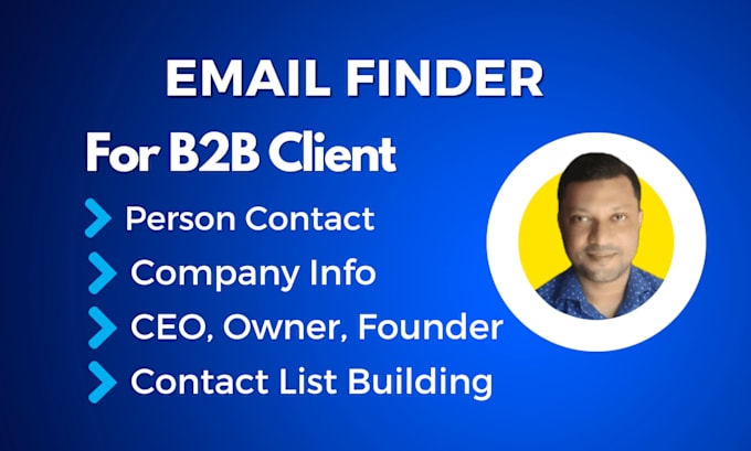 Gig Preview - Do targeted person contact finder email company info ceo owner for b2b client