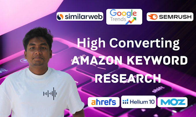 Gig Preview - Do amazon, etsy, ROI focused keyword research via helium 10