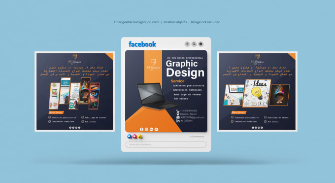 Gig Preview - Création des designs impactants pour facebook instagram et twitter professionnel