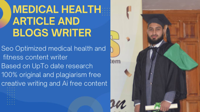 Gig Preview - Be your medical health and fitness article, blog writer as a doctor