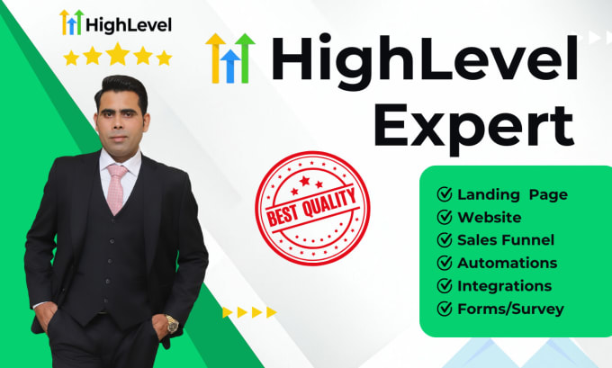 Gig Preview - Gohighlevel expert for website, sales funnel and automation