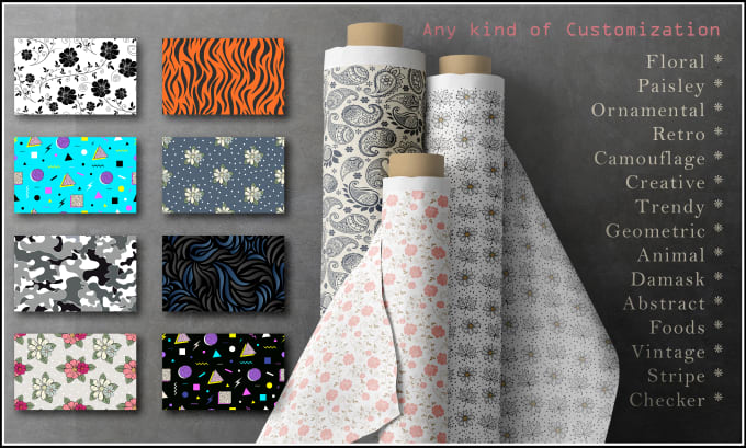 Gig Preview - Create seamless pattern design for textile fabric or paper print