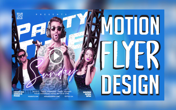 Gig Preview - Create stunning animated motion flyer, poster for party club, concert, event