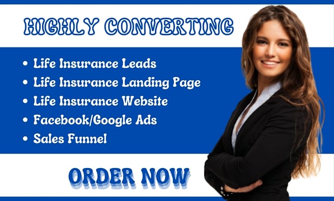 Gig Preview - Life insurance leads, insurance leads, life insurance funnel, insurance website