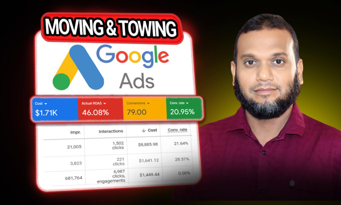 Gig Preview - Setup google ads USA towing , USA auto repair or USA moving