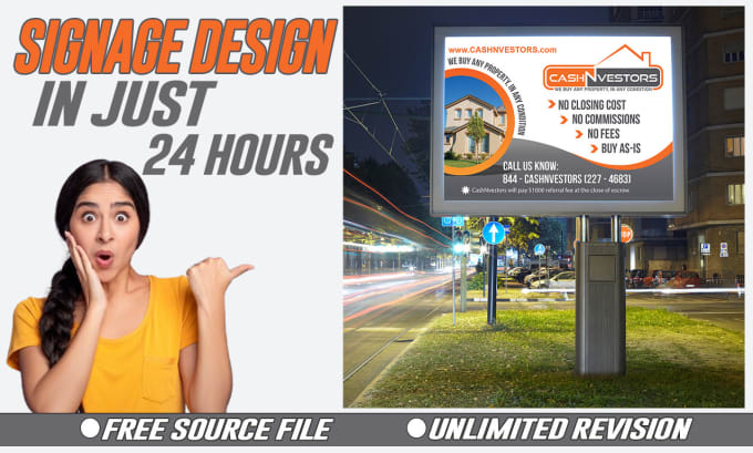 Gig Preview - Design billboard, banners, signage, yard sign, hoarding, street signs, backdrops