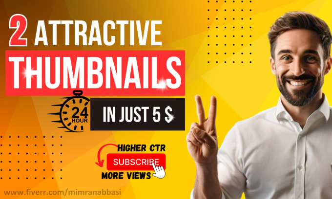 Bestseller - design 2 creative, attractive yt thumbnails