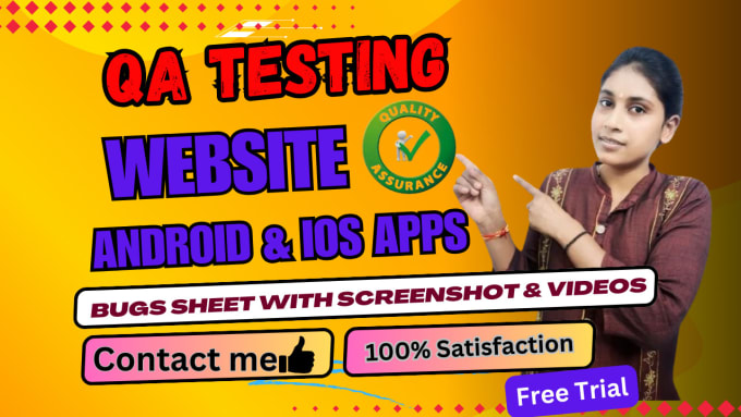 Gig Preview - Test websites android and IOS apps QA, manual, functionality, UX,UI testing