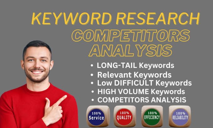 Gig Preview - Seo keyword research long tail and competitor analysis