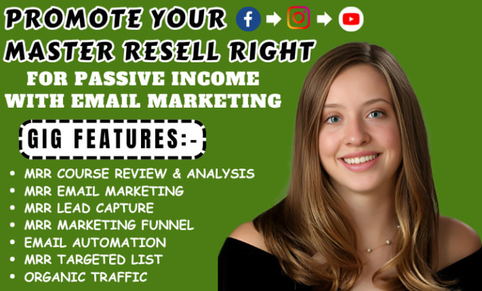 Gig Preview - Market your master resell rights course via email campaign for passive income