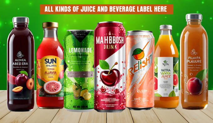 Gig Preview - Do label,logo for juice,can, beverage, energy drink,soda, packaging, honey,water