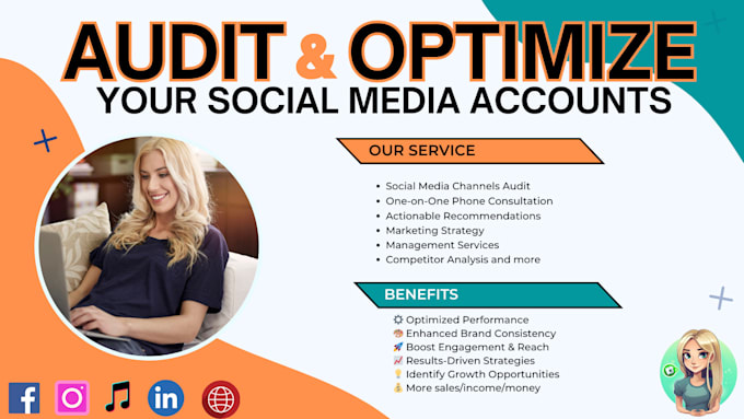 Gig Preview - Audit your social media presence and accounts boost engagement and growth