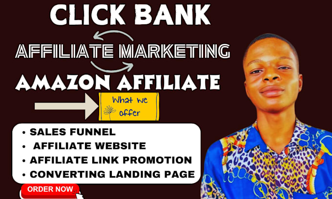 Gig Preview - Setup high converting landing page, clickbank affiliate marketing to boost sales