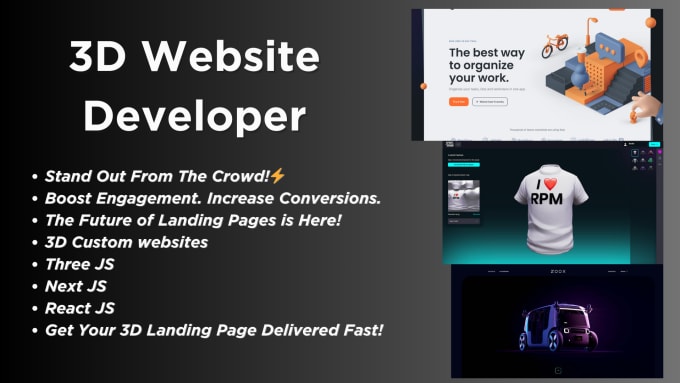 Bestseller - be your 3d website developer using threejs, reactjs, nextjs