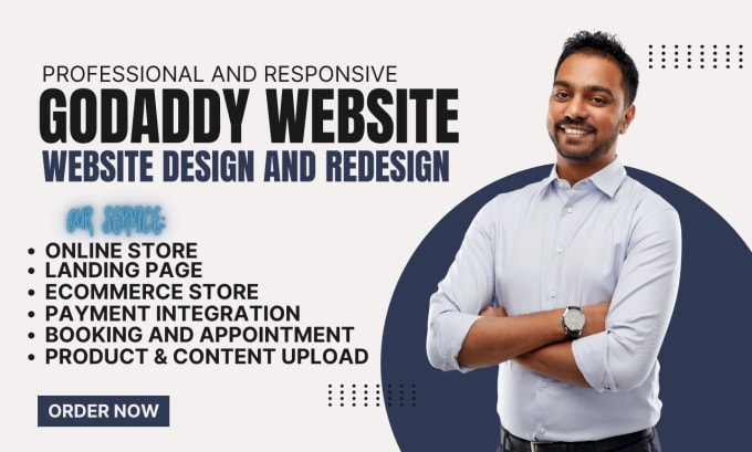 Gig Preview - Design godaddy website design godaddy website redesign godaddy ecommerce store