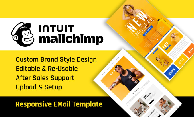 Gig Preview - Design mailchimp email template newsletter for marketing campaign and automation