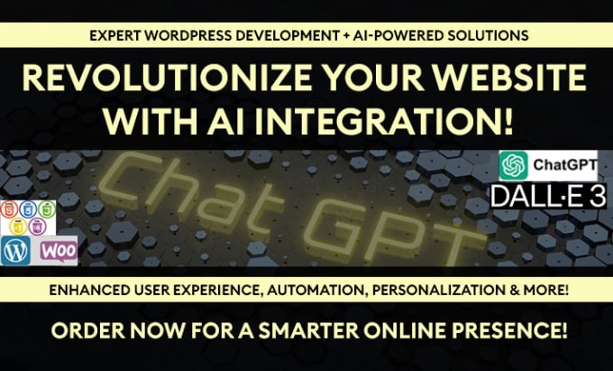 Gig Preview - Transform your website with ai wordpress development chatgpt integration