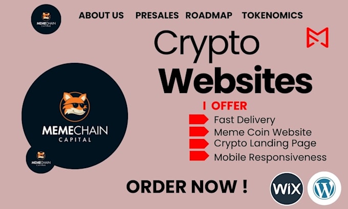 Gig Preview - Design meme coin website crypto website token website with ico presale roadmap