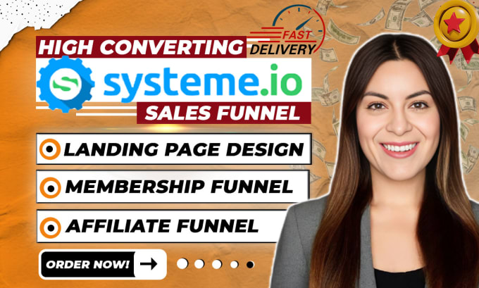 Gig Preview - Do systeme io sales funnel, systeme io landing pages, affiliate, kartra, kajabi