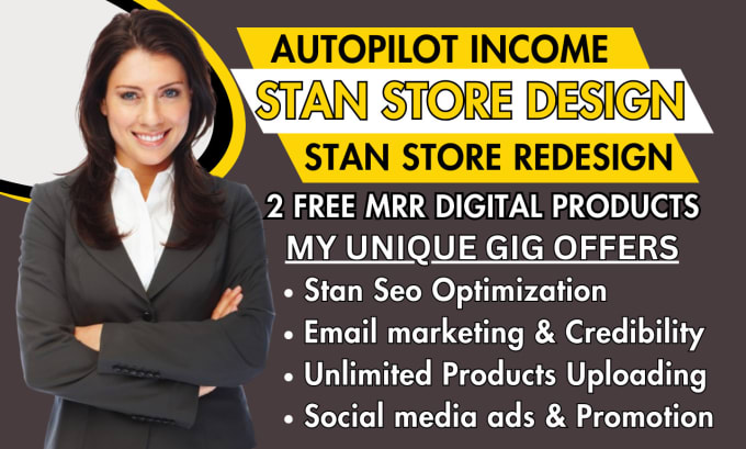 Gig Preview - Stan store setup instagram stan store credit repair digital products stan store