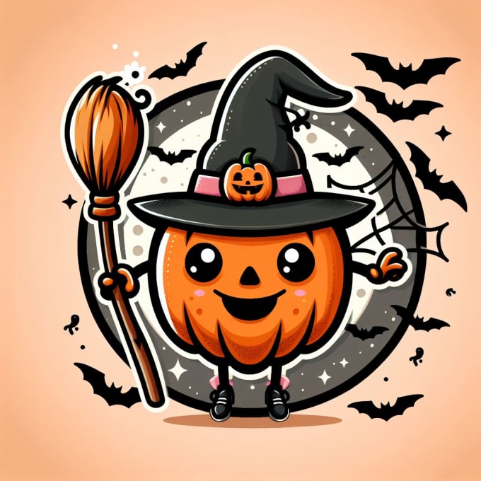 Gig Preview - Do halloween pumpkin mascot logo design